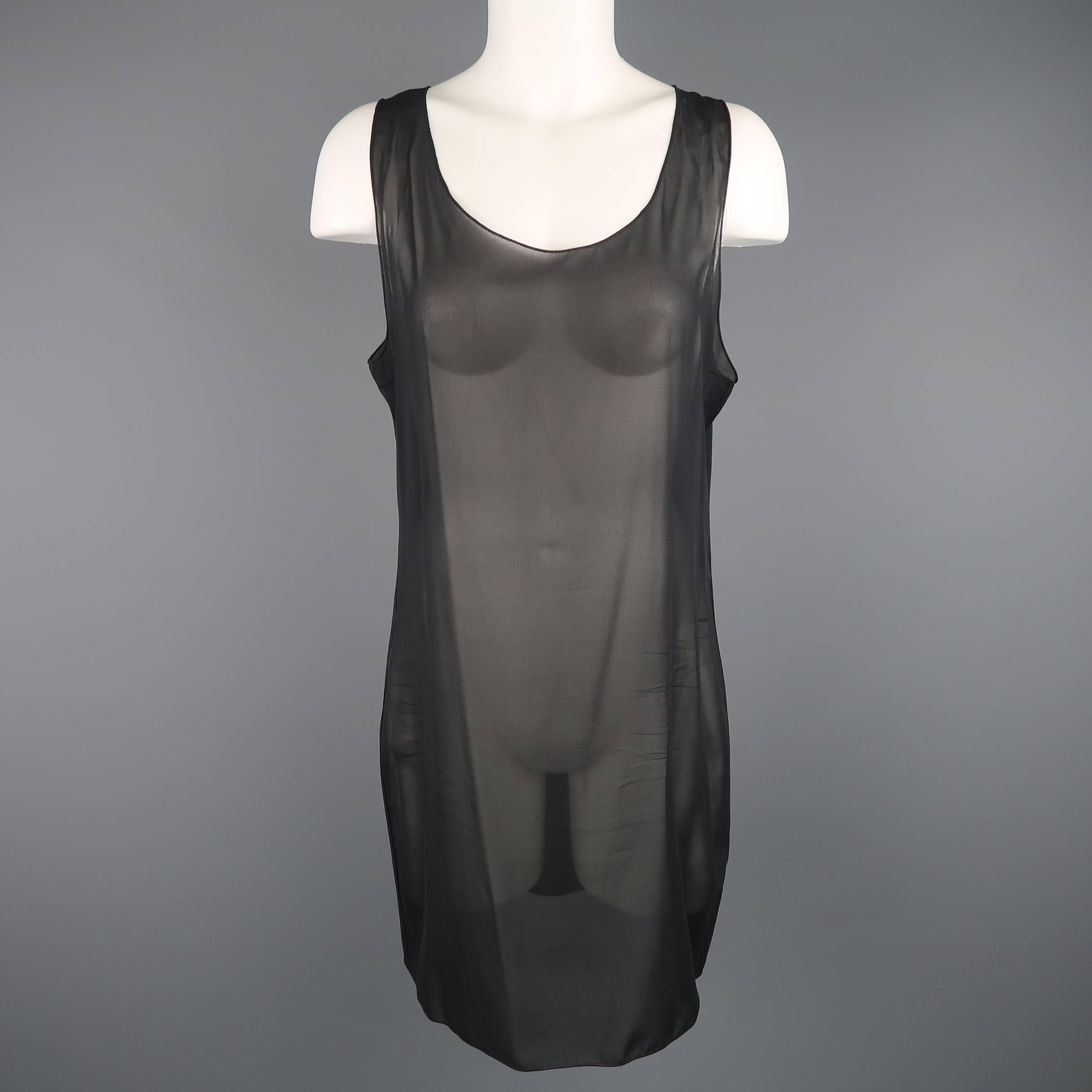 MISSONI Size L Black Multi-Color Chevron Silk Knit Long Sleeve Scrrop Neck Dress 1