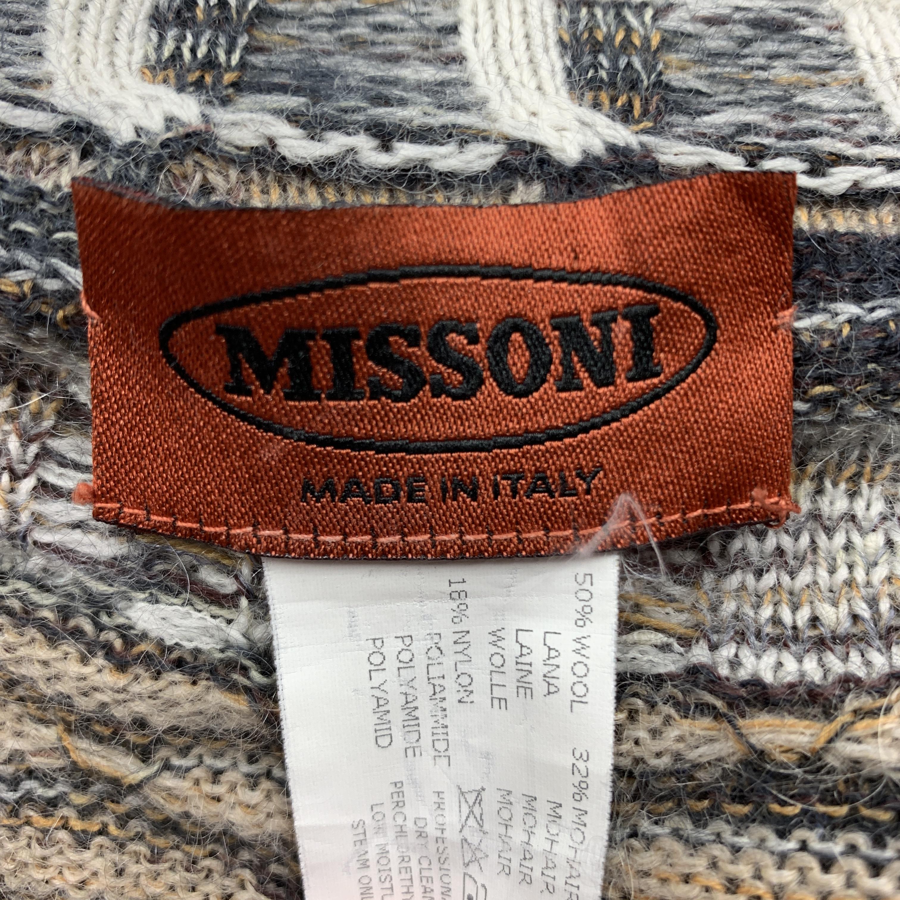 MISSONI Size M Beige Melange Wool / Mohair / Cashmere Buttoned Cardigan 1