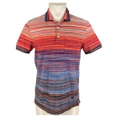 MISSONI Size M Multi-Color Stripe Short Sleeve Polo