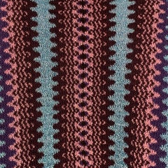 MISSONI Size S Blue Multi Color Wool Blend Geometric Fringed Poncho Cape