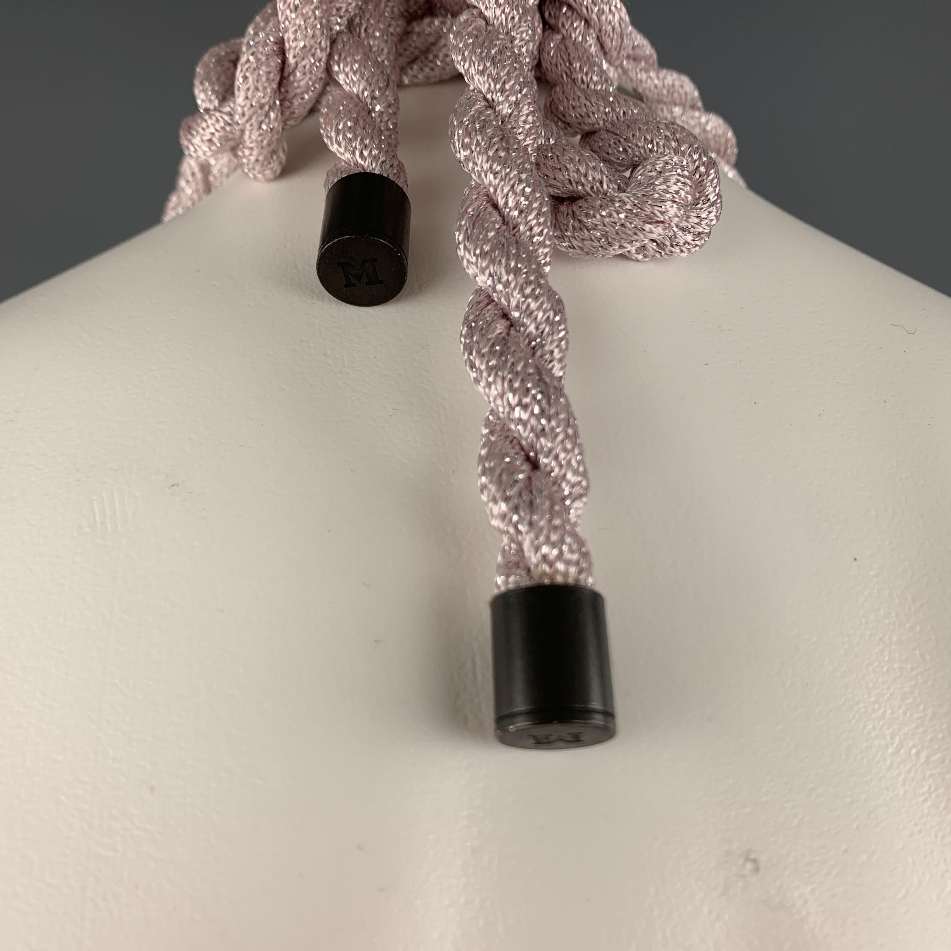 MISSONI Size S Pink Metallic Knit Halter Mini Dress 1