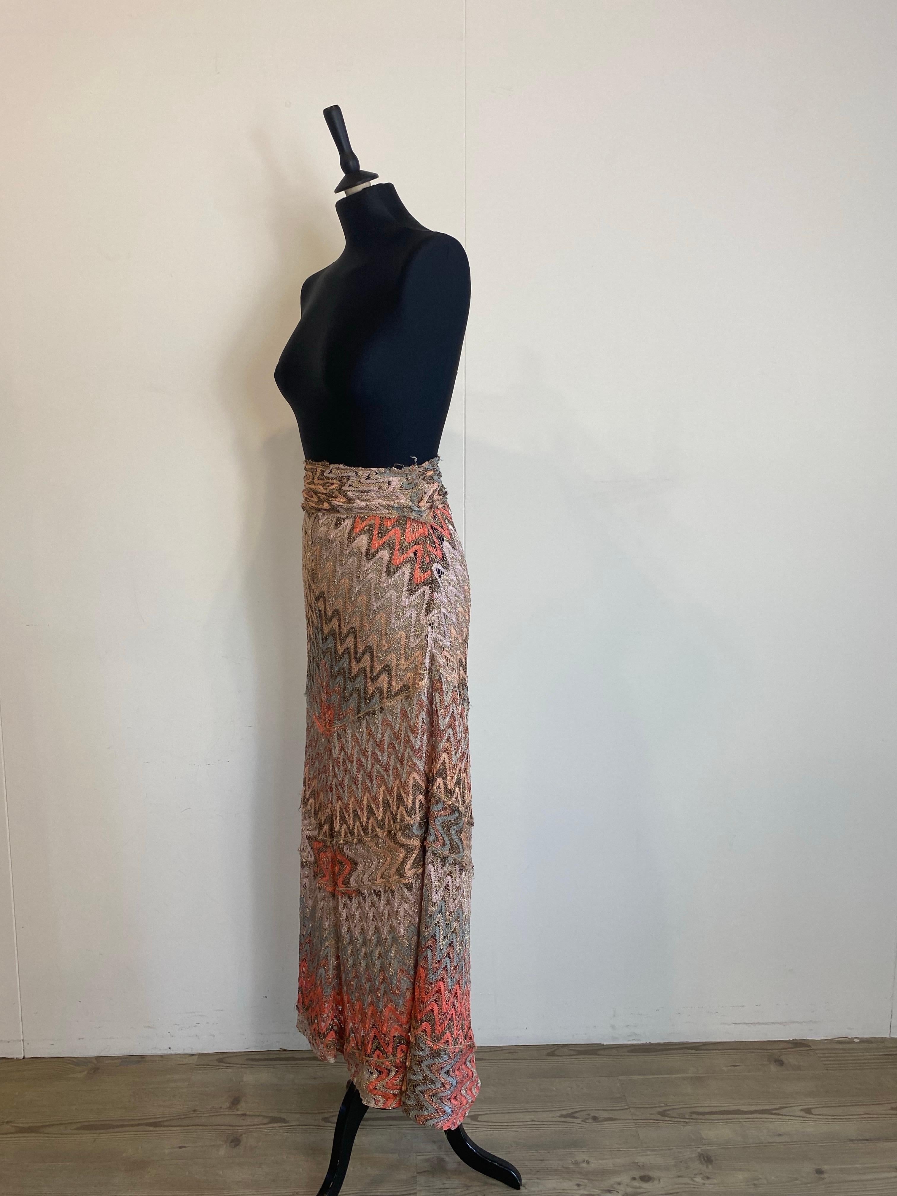 Falda Missoni con cinturón rosa Marrón en venta