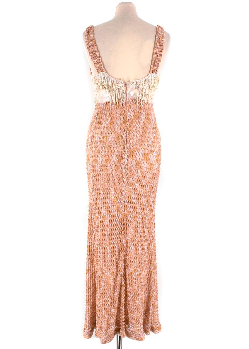 Orange Missoni Sleeveless Knit Embellished Gown SIZE IT 40