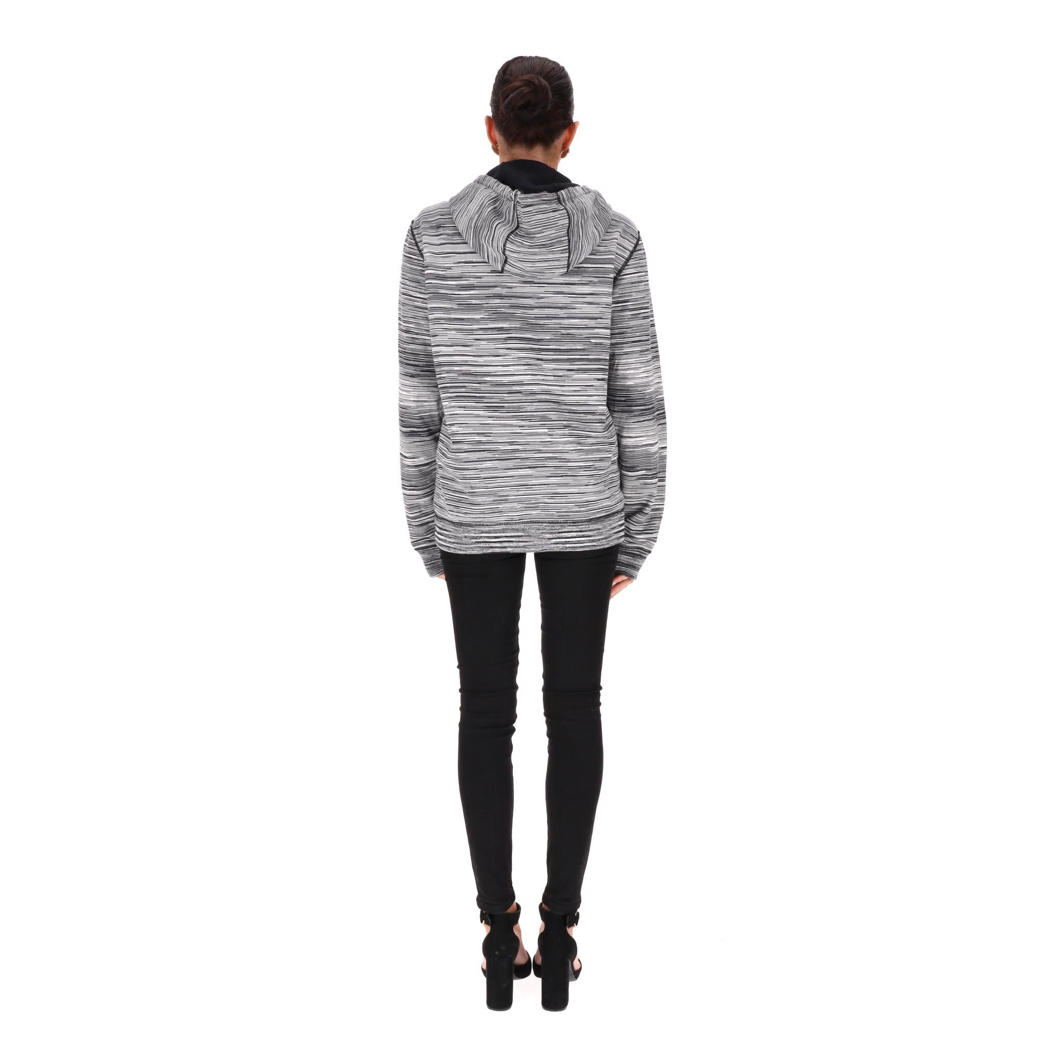 Missoni Sweat-shirt à capuche zippé en coton teint à l'espace Excellent état - En vente à London, GB