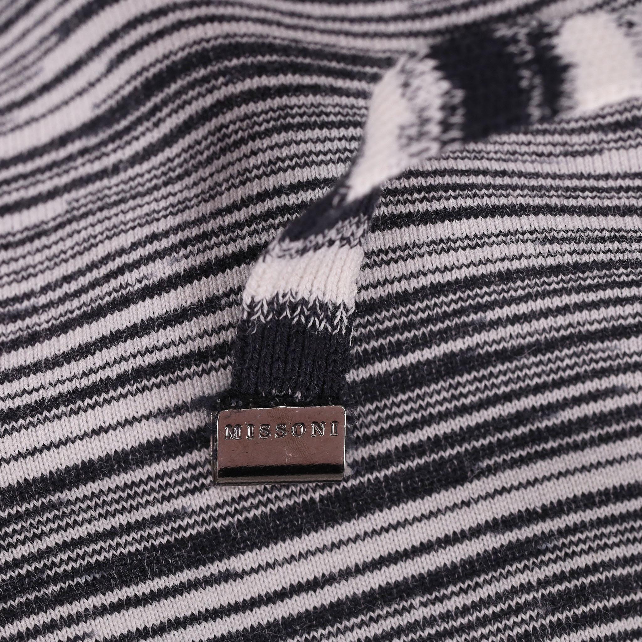 Missoni Sweat-shirt à capuche zippé en coton teint à l'espace en vente 1