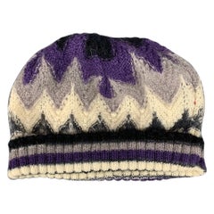 MISSONI SPORT Purple & Bonnet en laine / cachemire tricoté gris