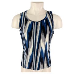 MISSONI SPORT Size S Blue Gray White Marbled Nylon Tank Top