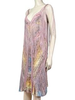 Missoni Frühjahr 2005 Look 41 mehrfarbiges Fransenkleid