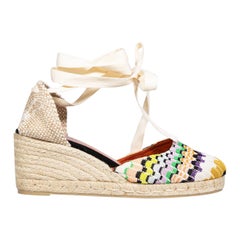 Missoni Striped Ankle Tie Wedges Size IT 39