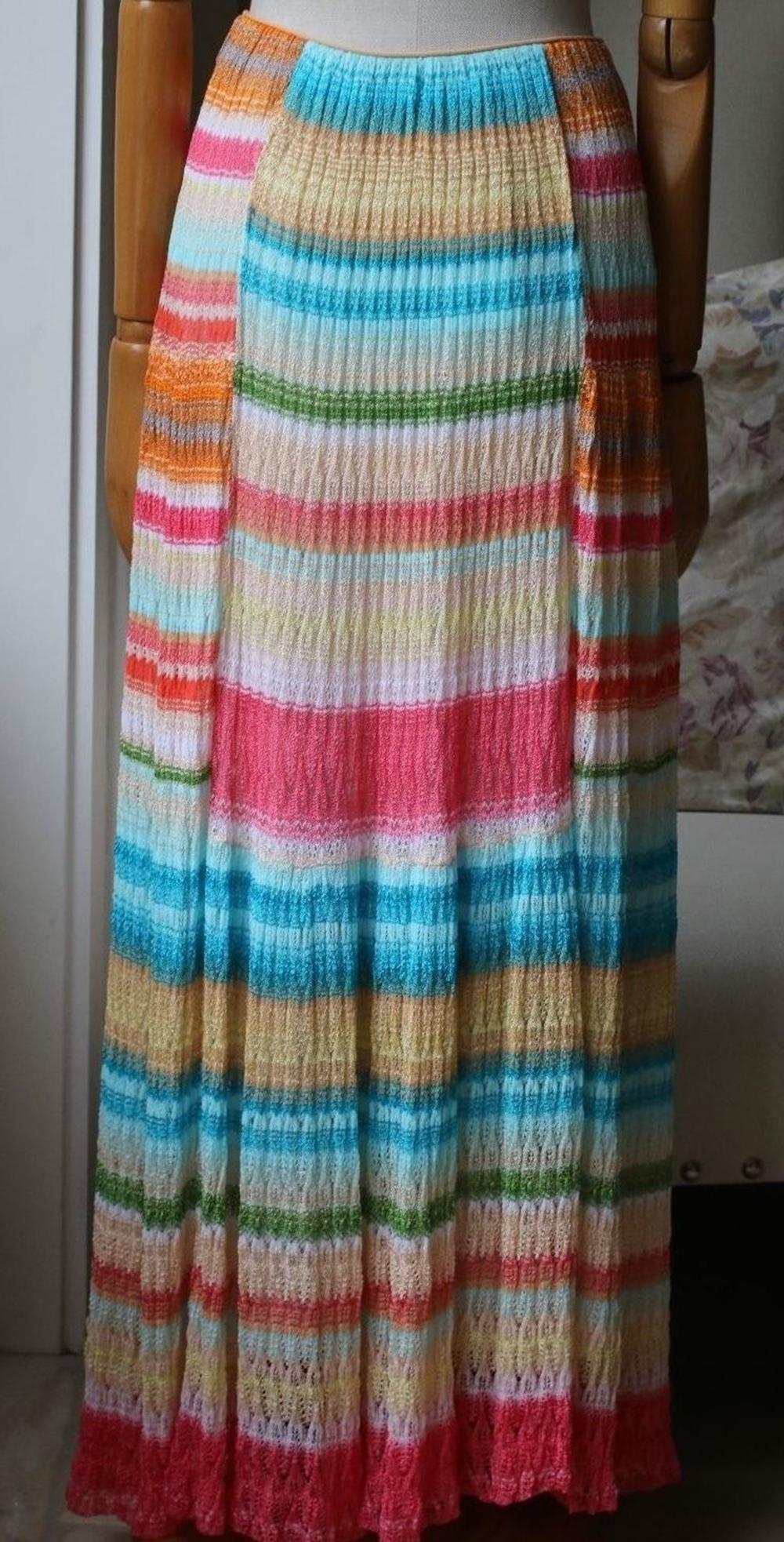 Missoni Striped Crochet-Knit Maxi Skirt  In Excellent Condition In London, GB