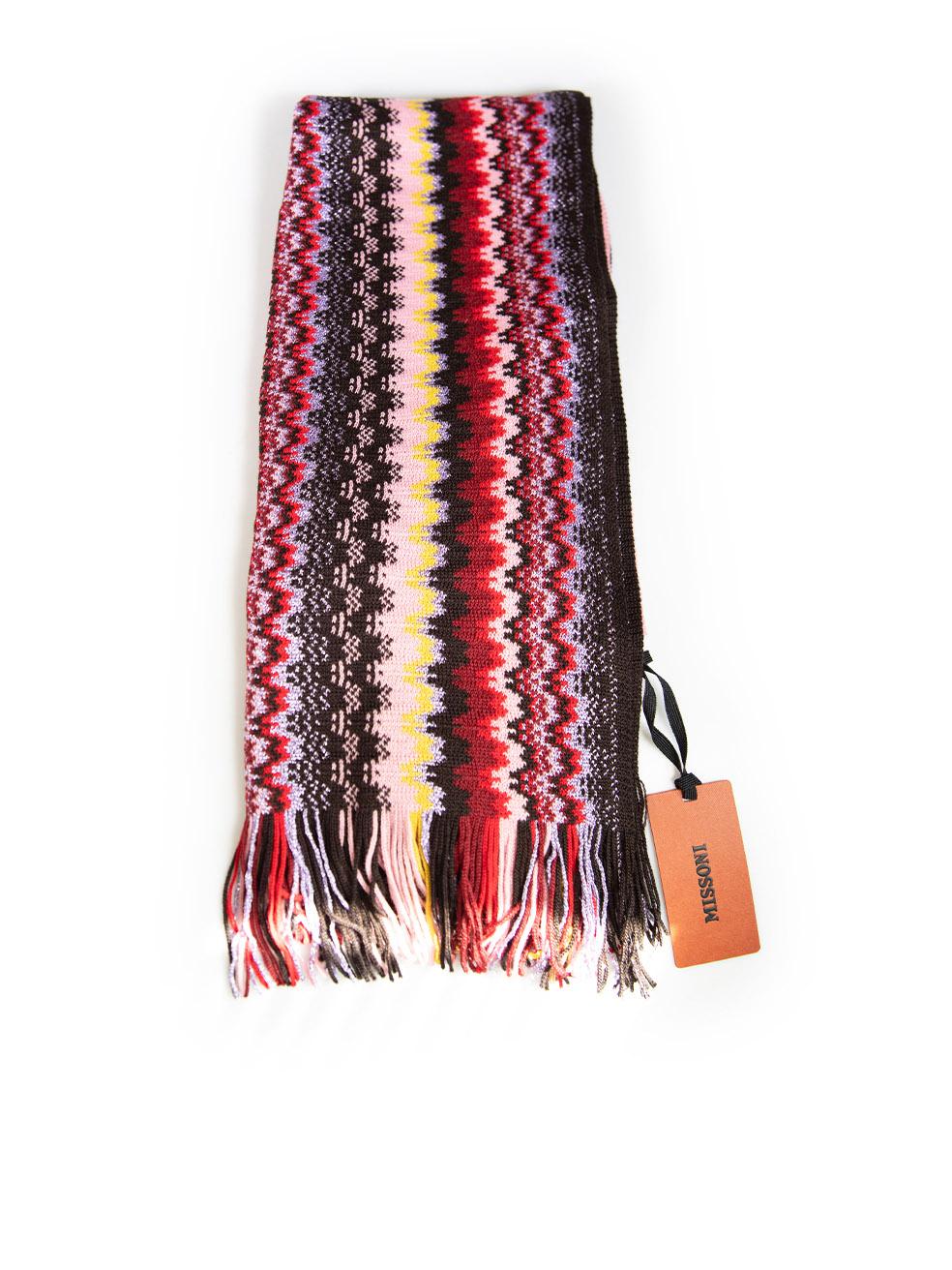 Missoni Striped Fringed Knit Scarf 1