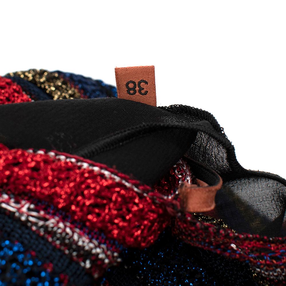 Black Missoni Striped-knit halterneck mini dress - Size US 2 For Sale