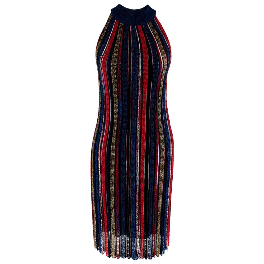 Missoni Striped-knit halterneck mini dress - Size US 2 For Sale