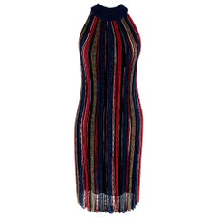 Missoni Striped-knit halterneck mini dress - Size US 2