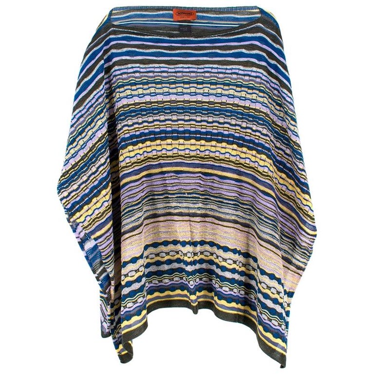 Missoni Striped Knit Poncho - One Size For Sale at 1stDibs | missoni ponchos,  poncho missoni