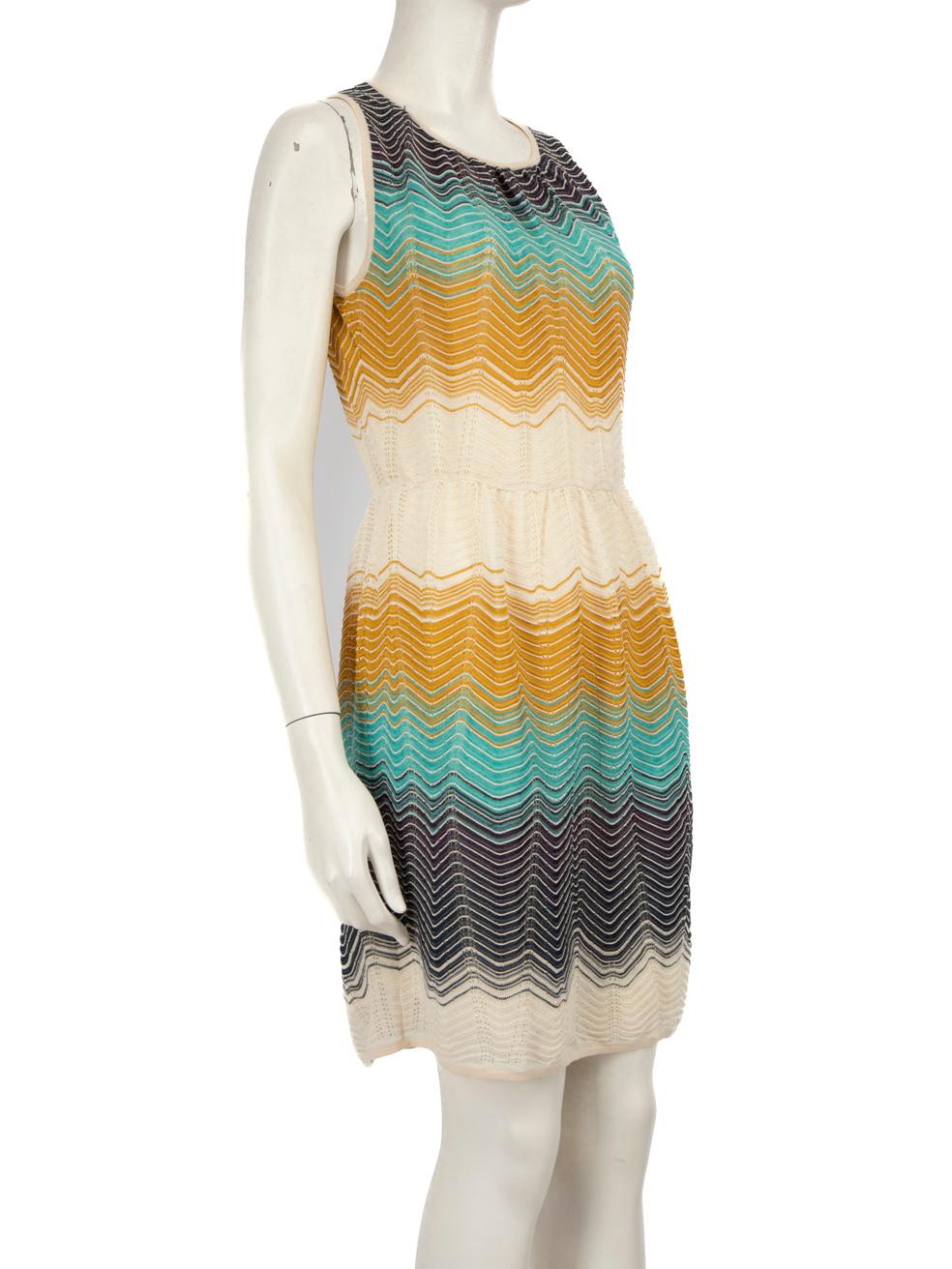 CONDITION is Good. General wear to dress is evident. The edging along the neckline and arm holes has signs of wear including pilling and discolouration on this used Missoni designer resale item.
 
 Details
 
 
 Multicolour
 
 Viscose
 
 Dress
 
