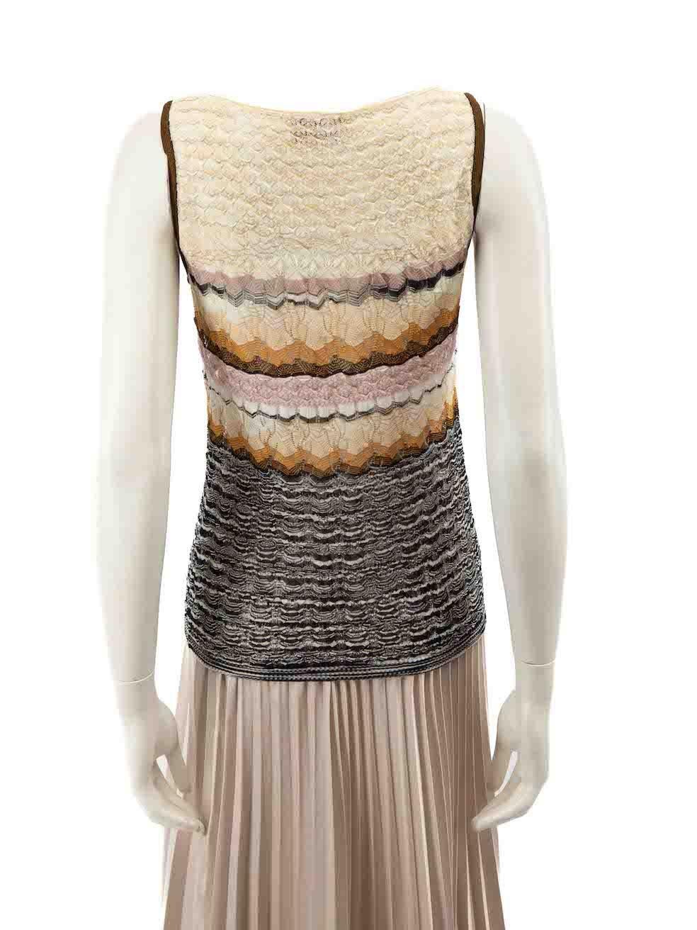 Missoni Striped Knitted Sleeveless Top Size M In Excellent Condition For Sale In London, GB