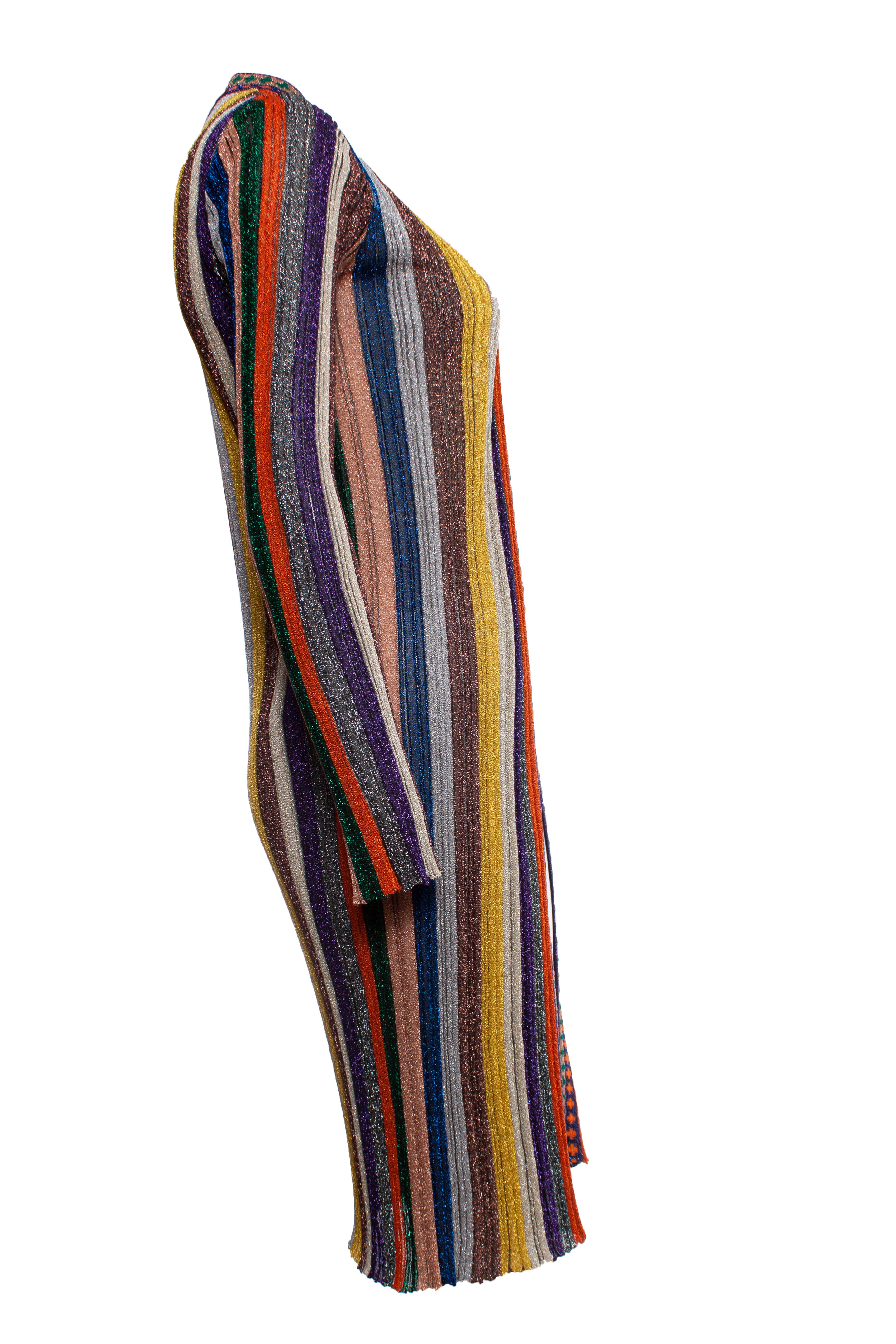 Brown Missoni, striped lurex cardigan. For Sale