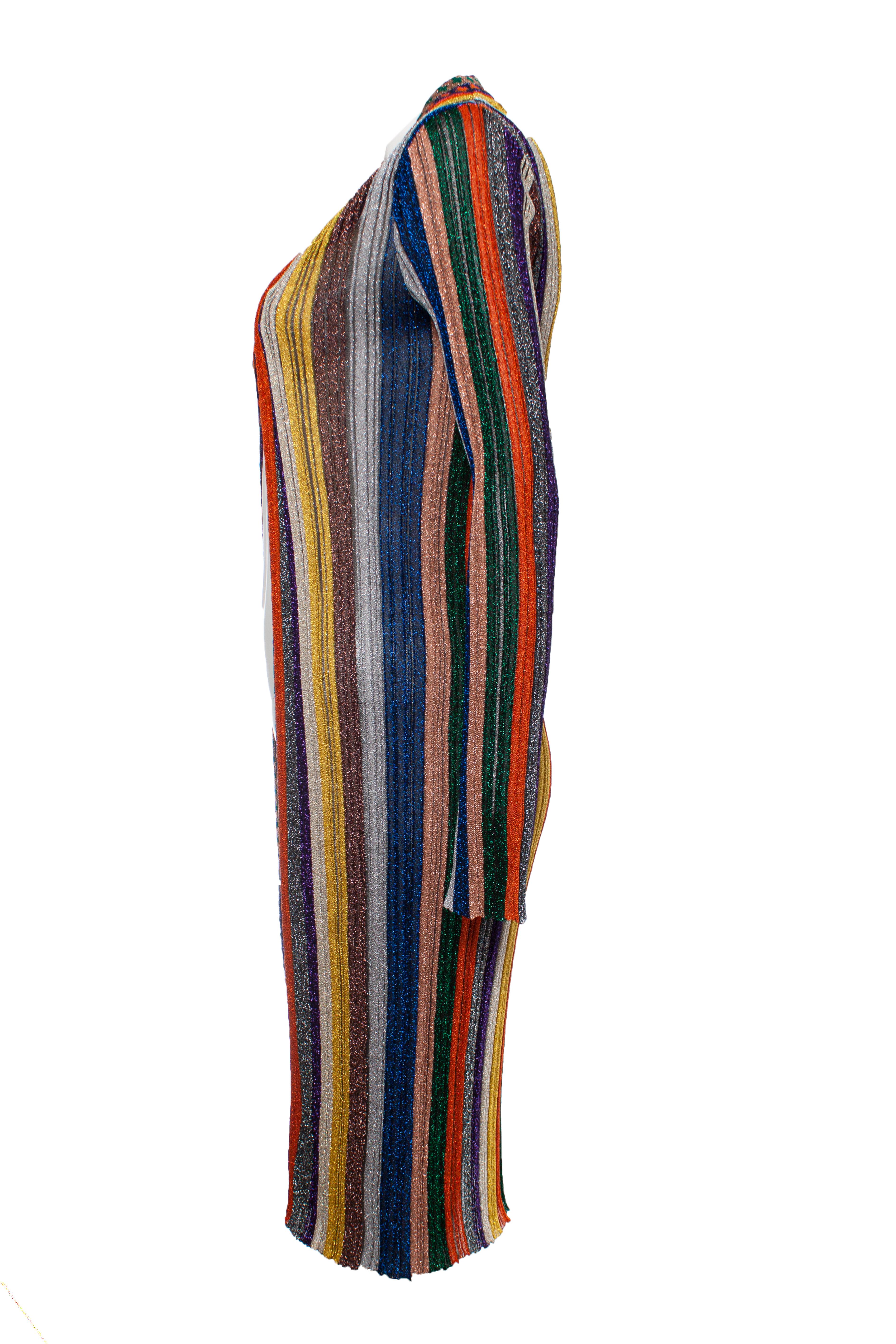 Missoni, striped lurex cardigan. In Excellent Condition For Sale In AMSTERDAM, NL