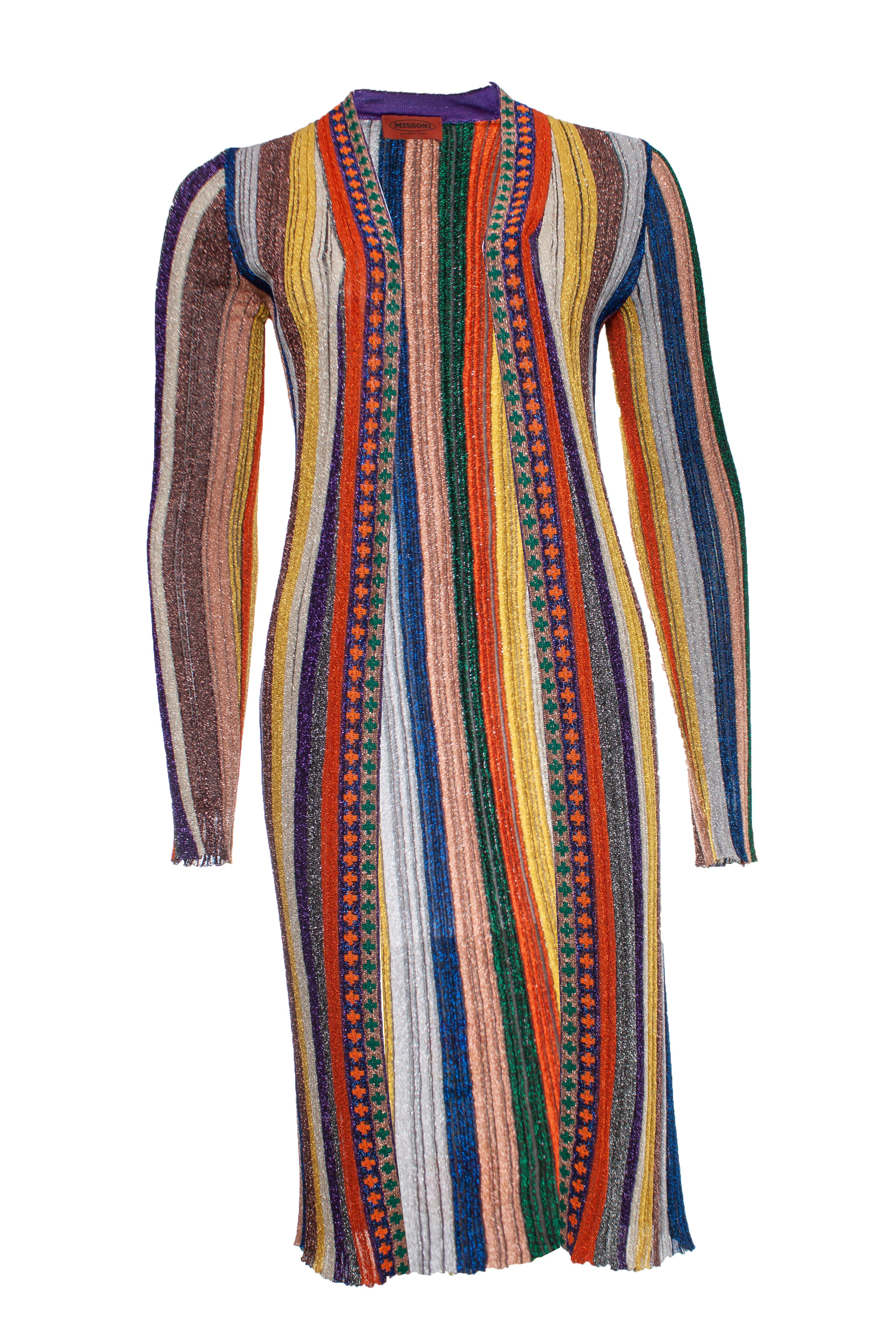 Missoni, striped lurex cardigan. For Sale 1