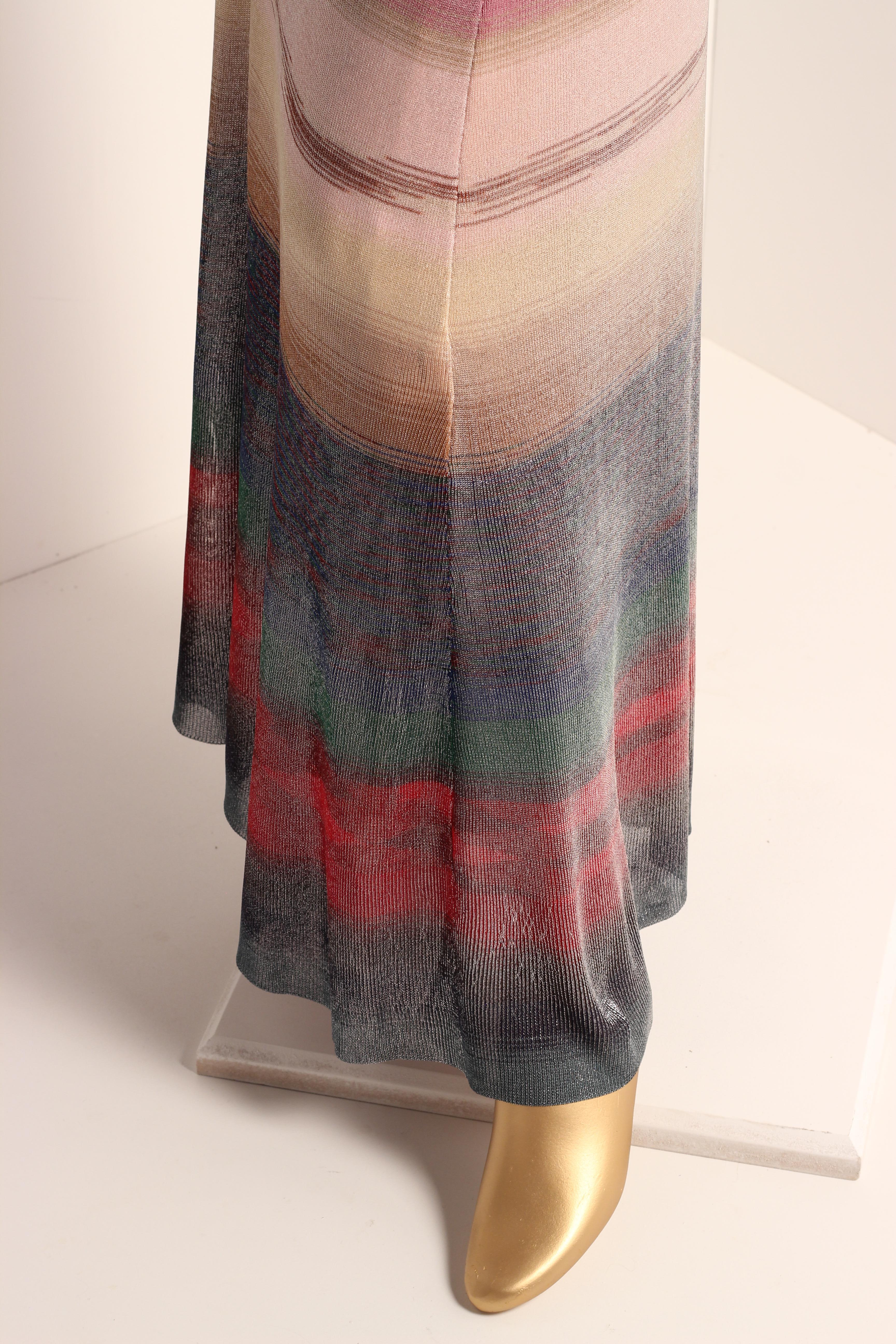 Brown MISSONI Striped Lurex Long Dress – F/W 2022–23 Runway - as seen on Eva Herzigová For Sale