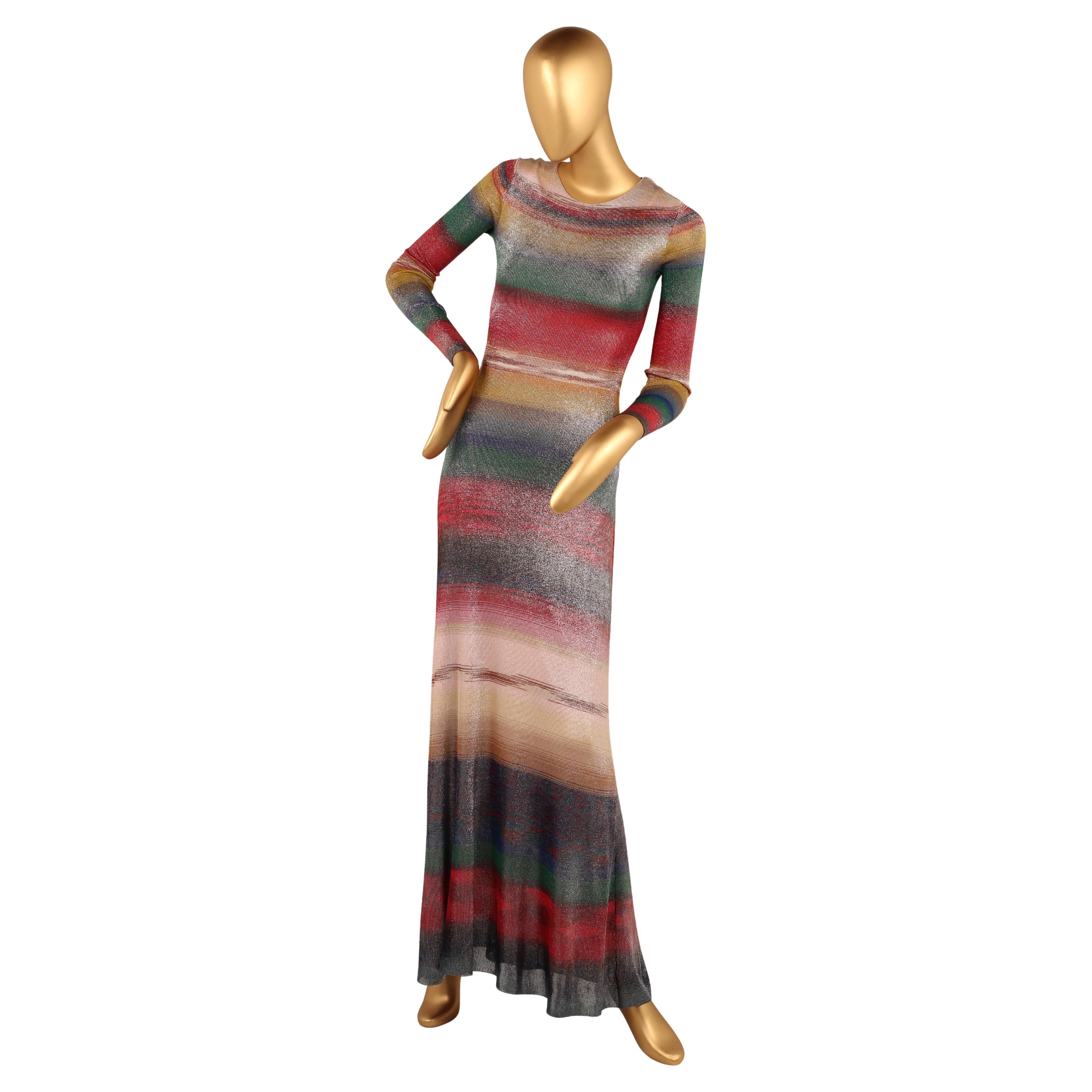 MISSONI Striped Lurex Long Dress – F/W 2022–23 Runway - as seen on Eva Herzigová In New Condition For Sale In London, GB