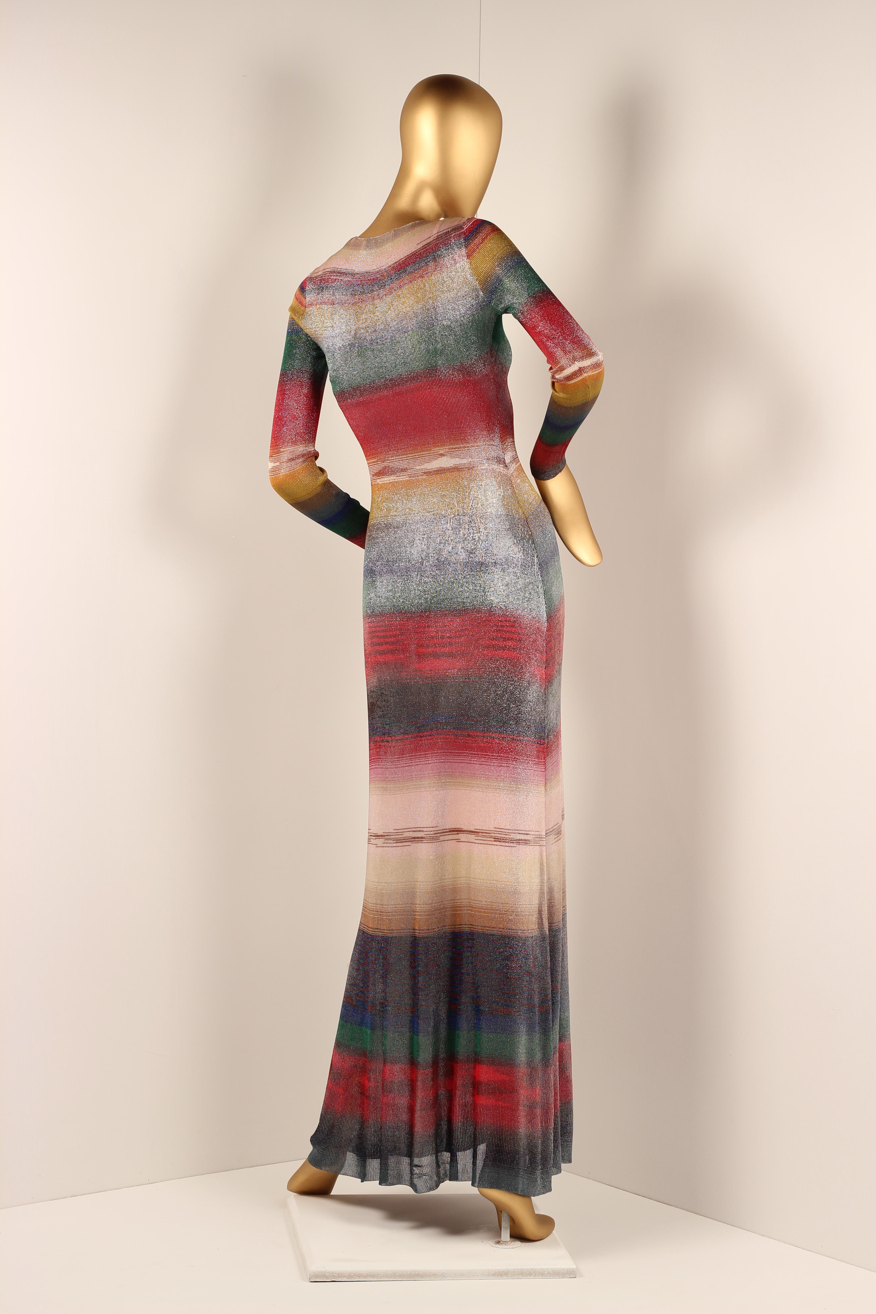 Women's MISSONI Striped Lurex Long Dress – F/W 2022–23 Runway - as seen on Eva Herzigová For Sale
