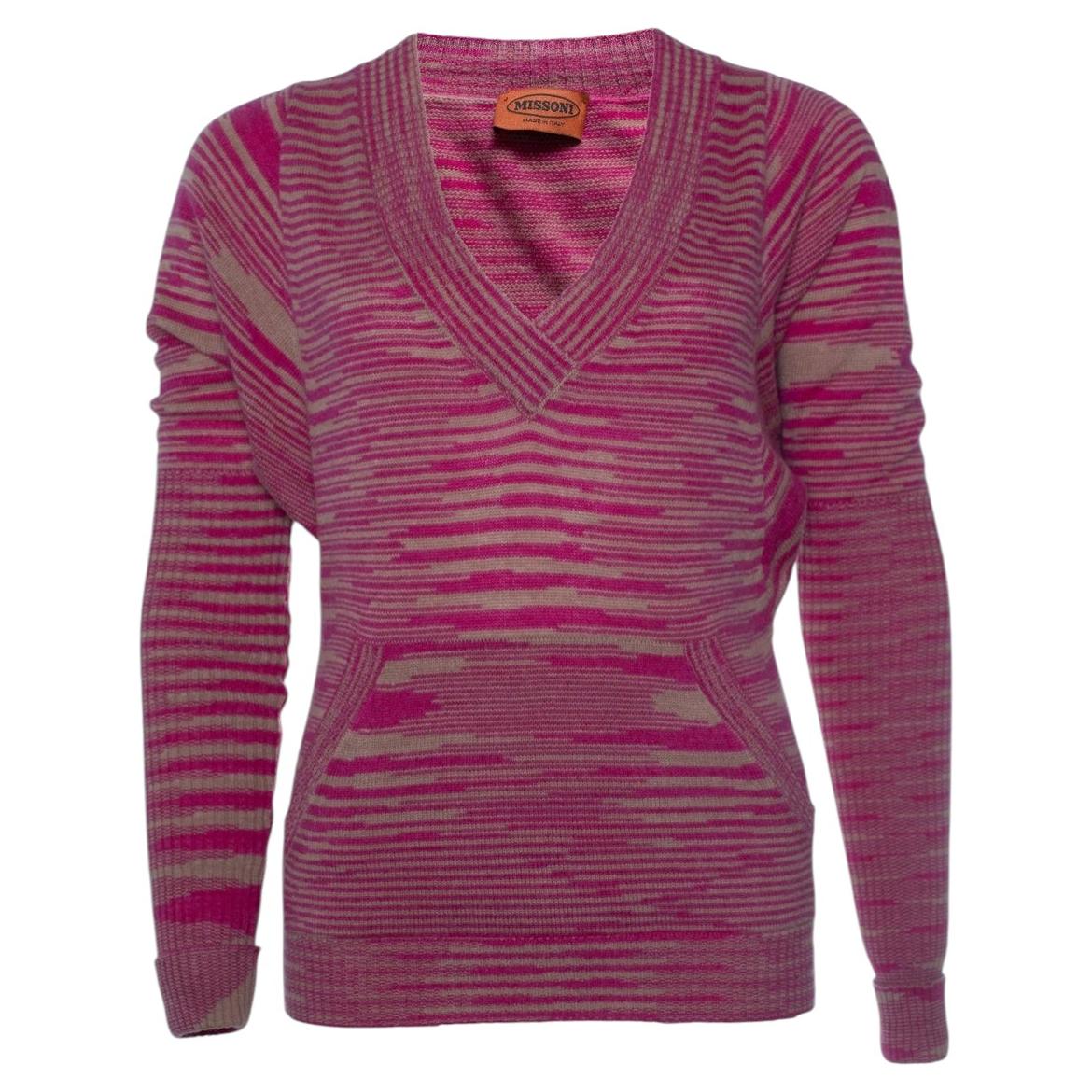Missoni, striped sweater in pink and beige
