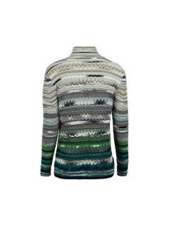 Missoni Striped Turtleneck Sheer Knit Jumper Size L