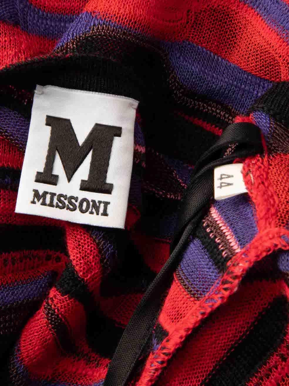 Women's Missoni Striped V-Neck Knitted Midi Dress Size L For Sale
