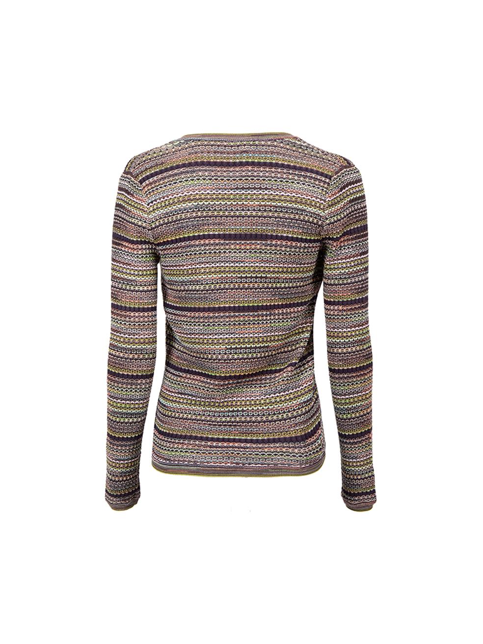 Missoni Striped Wool Knit Cardigan Size XXL In Good Condition For Sale In London, GB