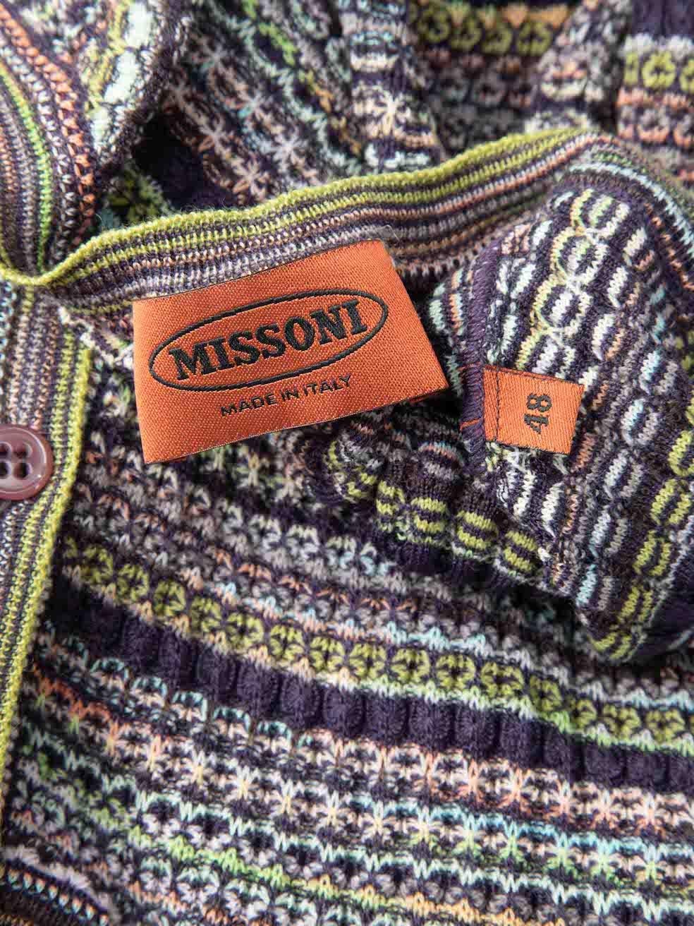 Women's Missoni Striped Wool Knit Cardigan Size XXL For Sale