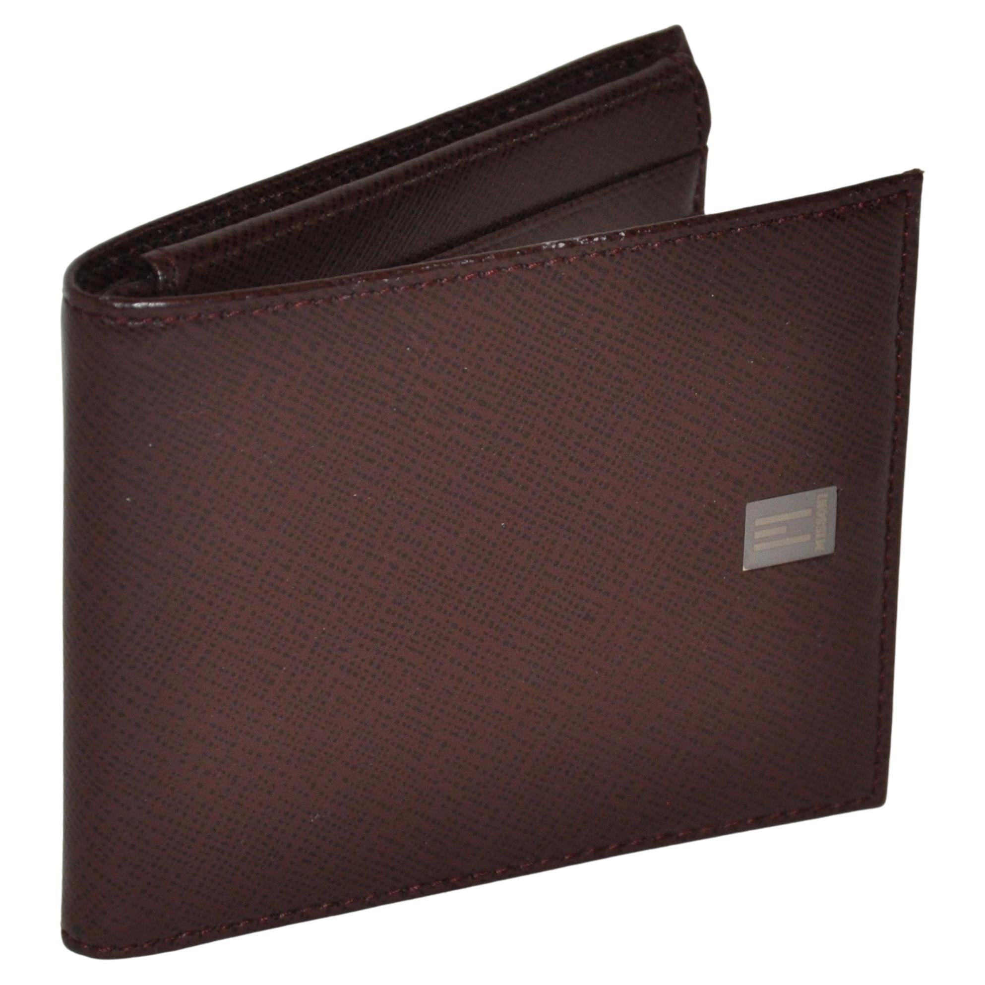 Missoni Textured Brick-Brown Calfskin Men's Wallet. For Sale