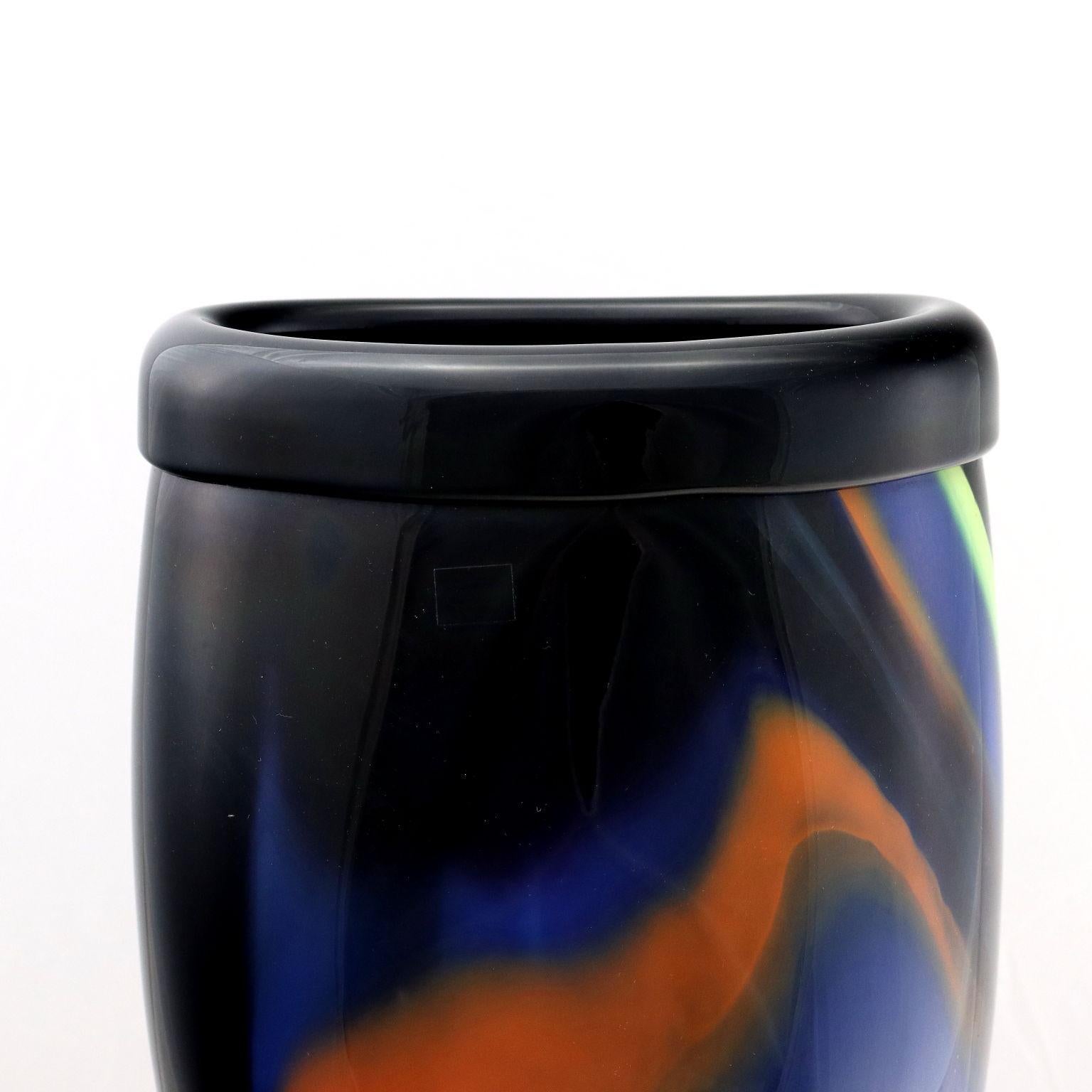 Mid-Century Modern Missoni Vase Murano Glass Italy 1980s