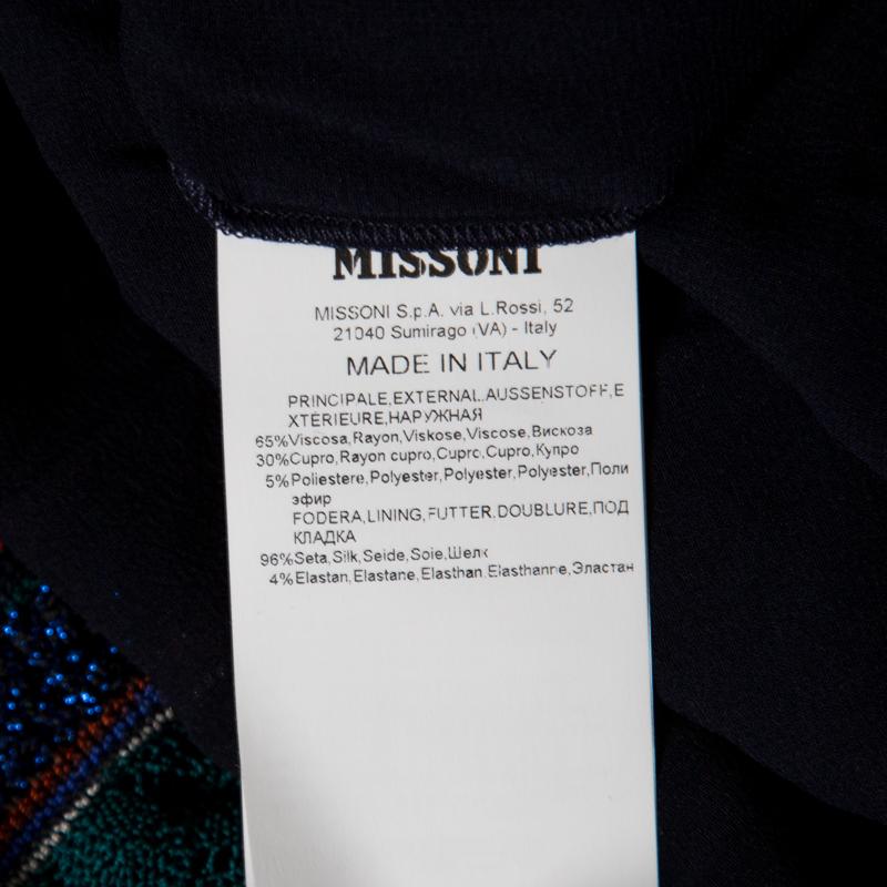 Black Missoni Velvet Bodice Detail Lurex Knit Sleeveless Maxi Dress S