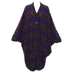 Missoni - Cardigan en laine surdimensionné à manches bouffantes multicolores, vintage, années 1980