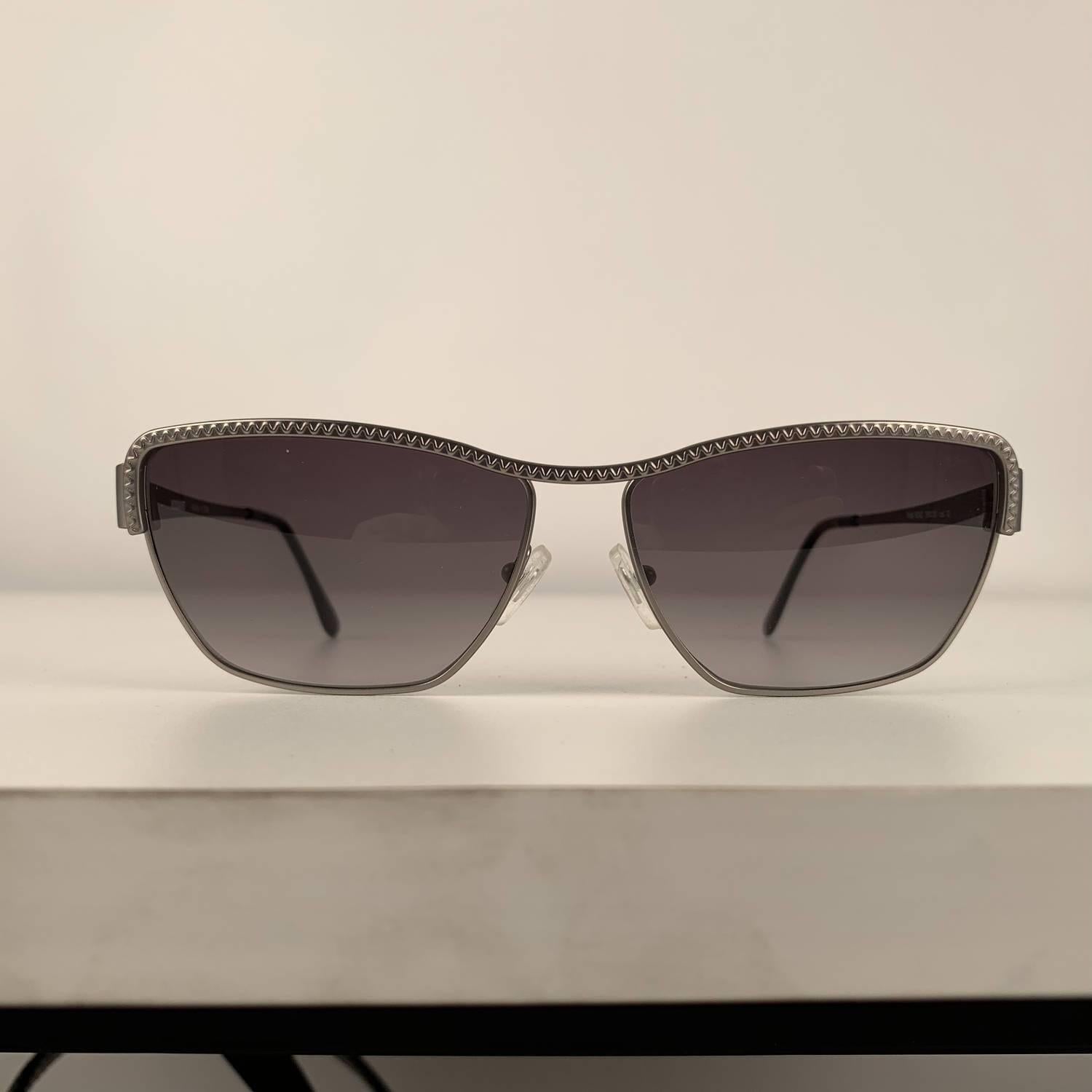 Black Missoni Vintage 90s Matte Silver Metal Sunglasses 9242