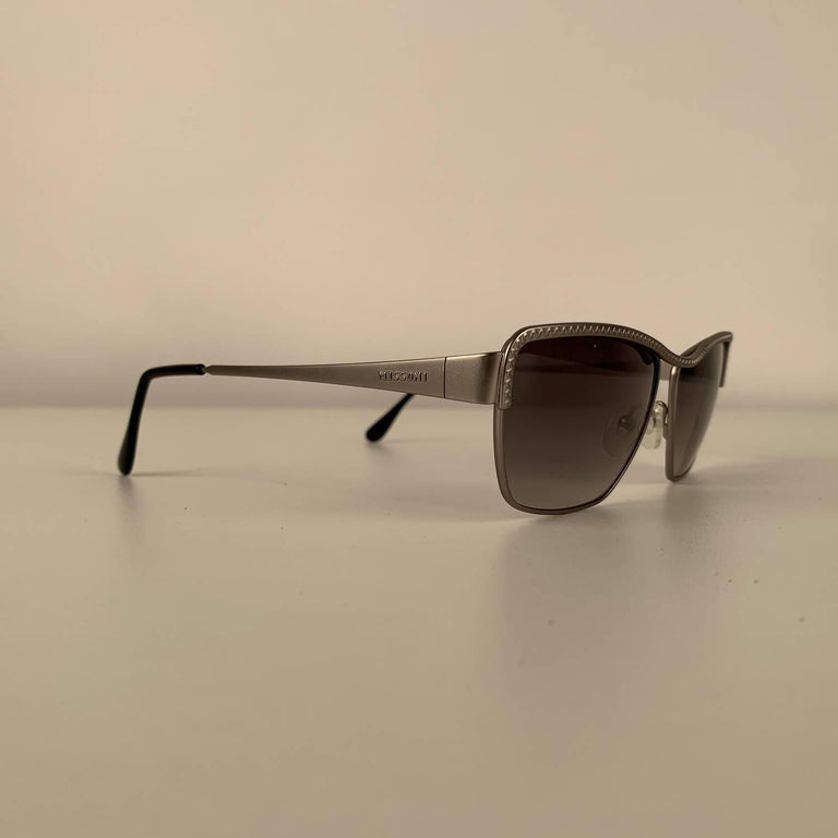 Missoni Vintage 90s Matte Silver Metal Sunglasses 9242 For Sale at 1stDibs