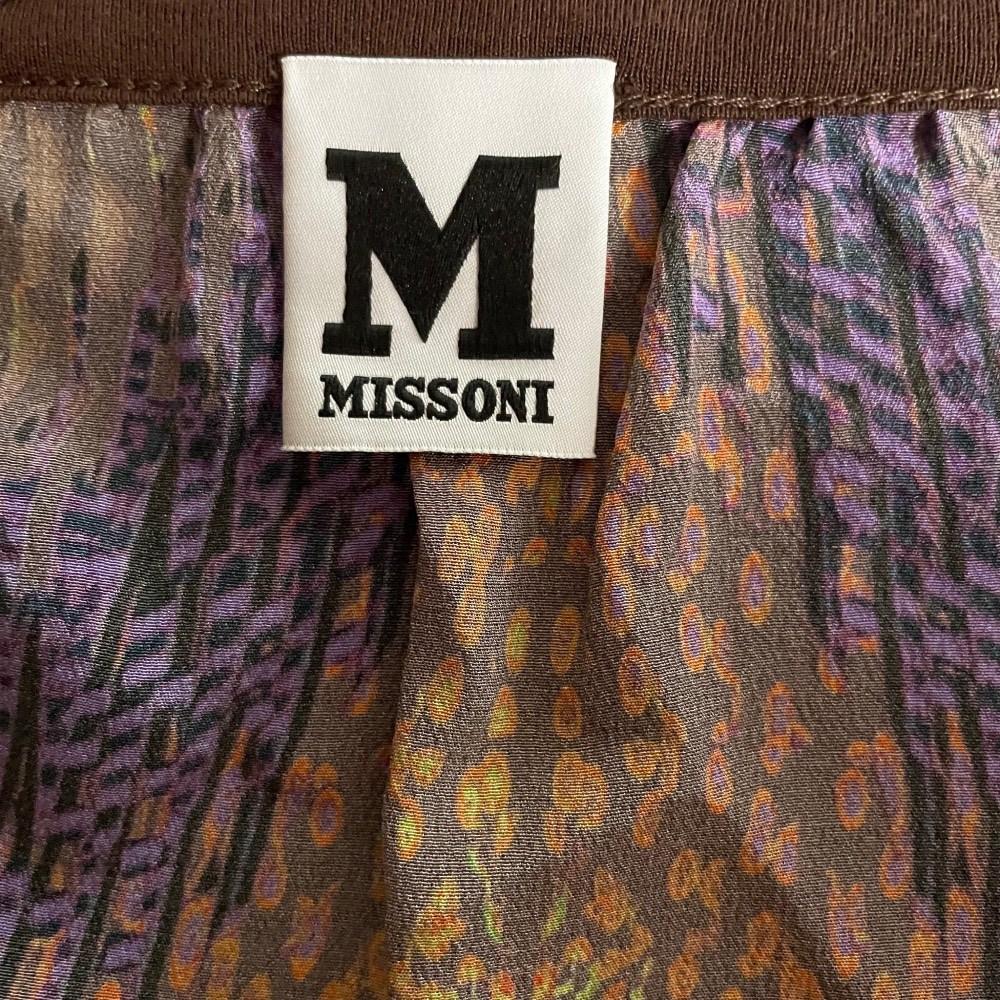 Missoni Vintage brown silk 90s sleeveless top with multicolored back For Sale 2