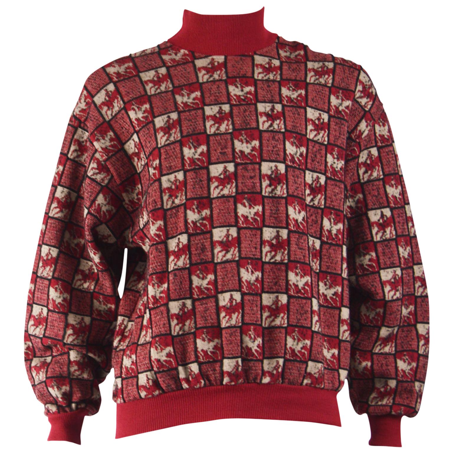 Missoni Vintage Mens Horse Pullover Sweater