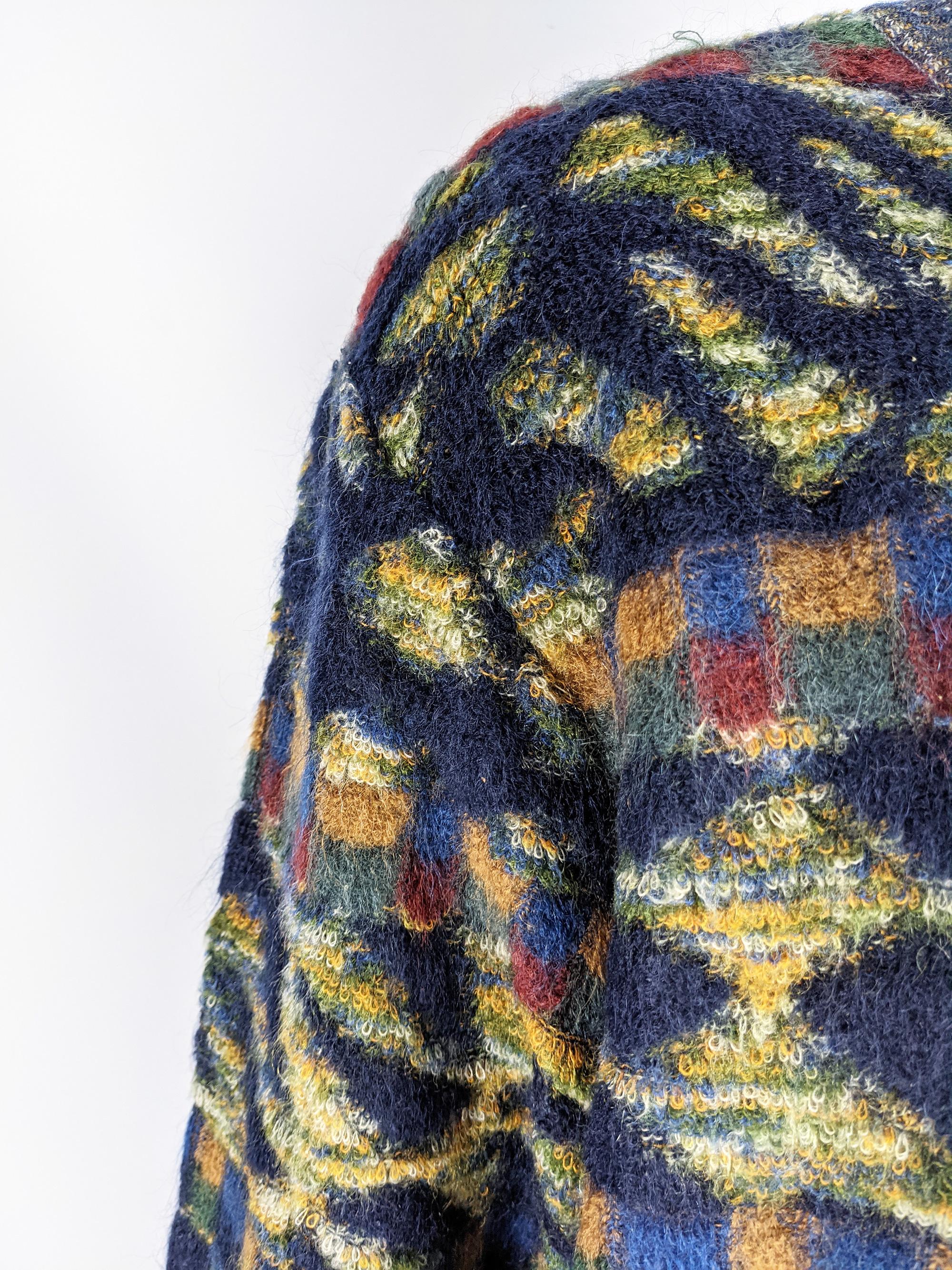 Black Missoni Vintage Mens Mohair Sweater, 1980s