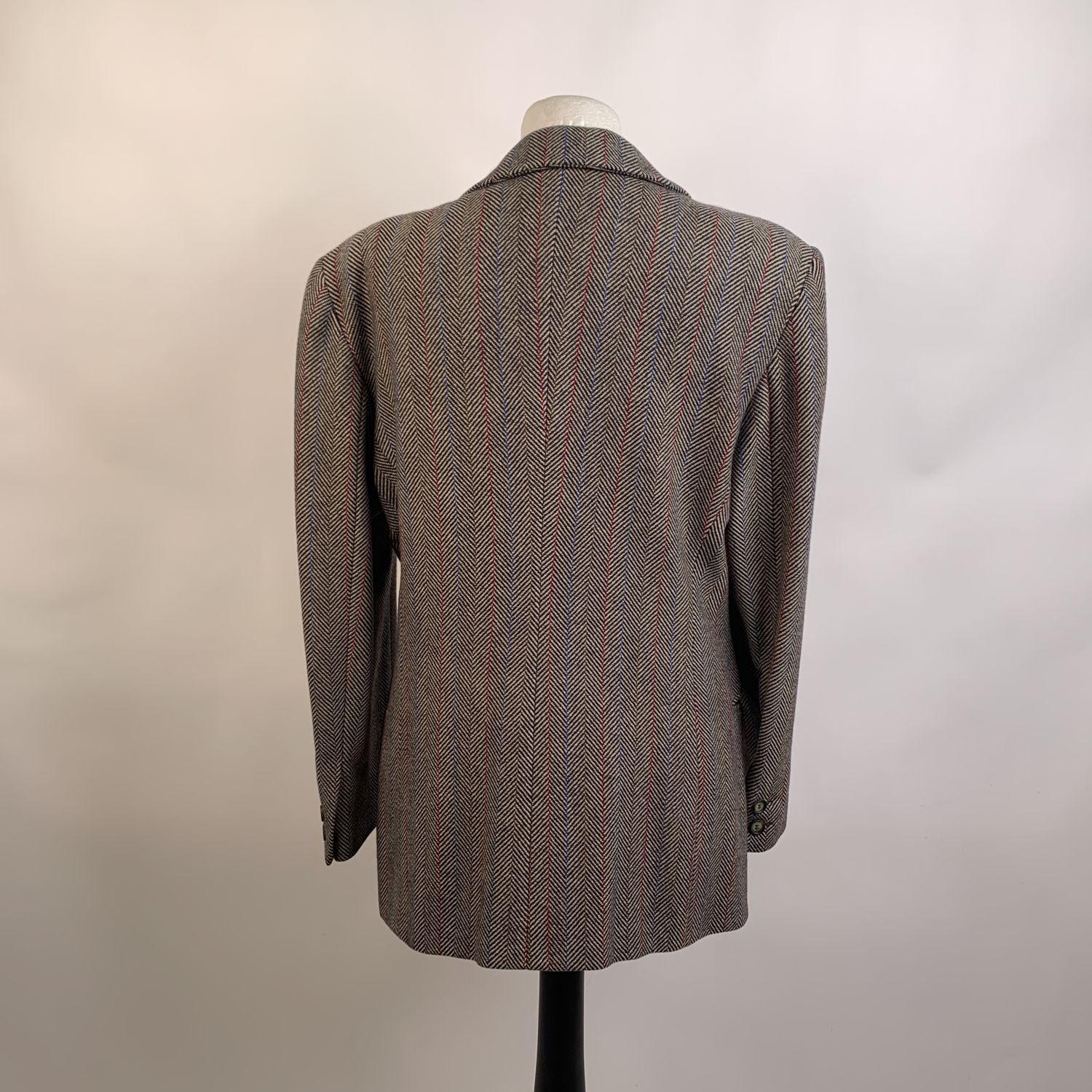 Missoni Vintage Pure Wool Fishbone Blazer Jacket Size 42 In Good Condition In Rome, Rome