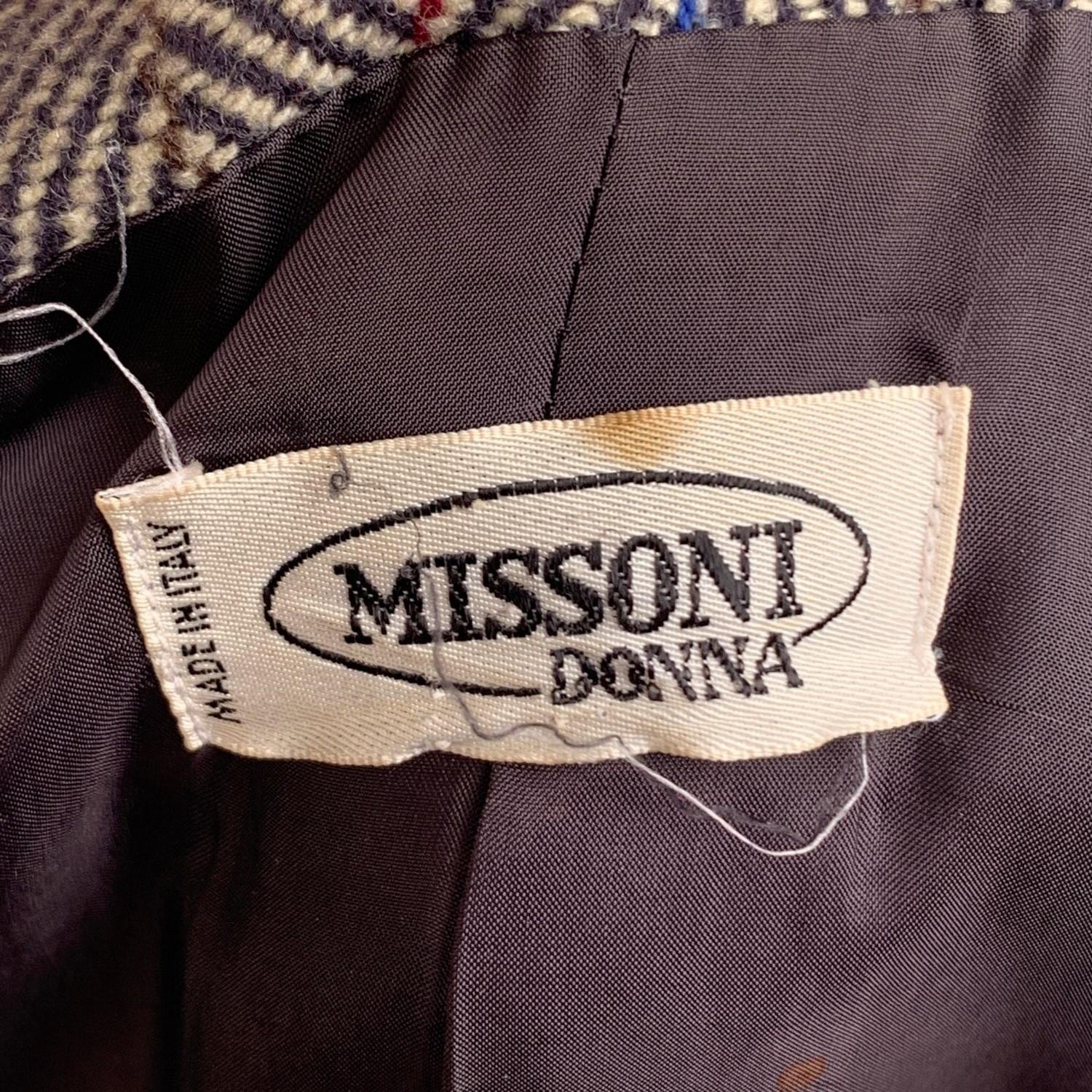 Missoni Vintage Pure Wool Fishbone Blazer Jacket Size 42 1