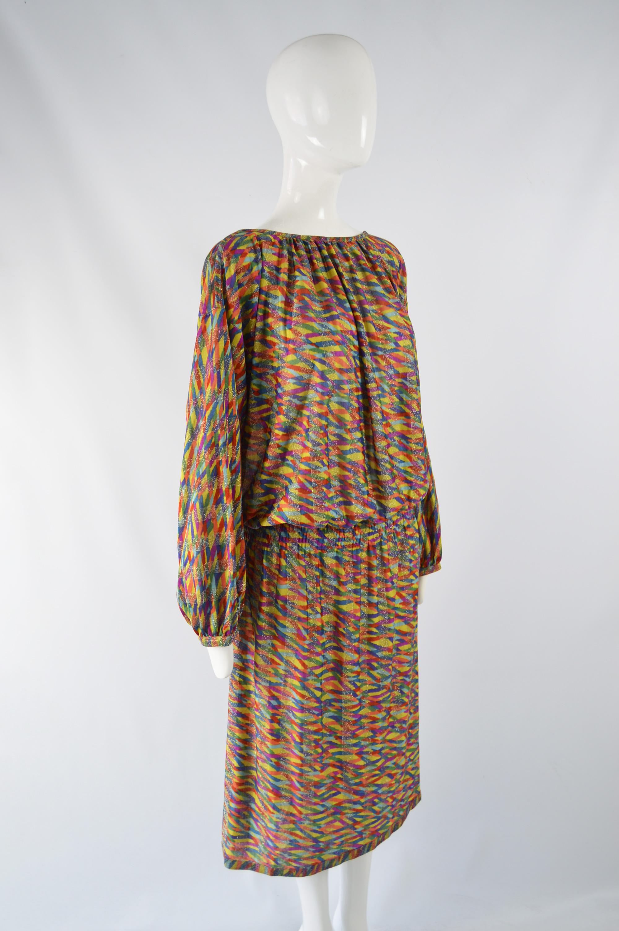 Missoni Vintage Rainbow Silk Knit Dress In Excellent Condition For Sale In Doncaster, South Yorkshire