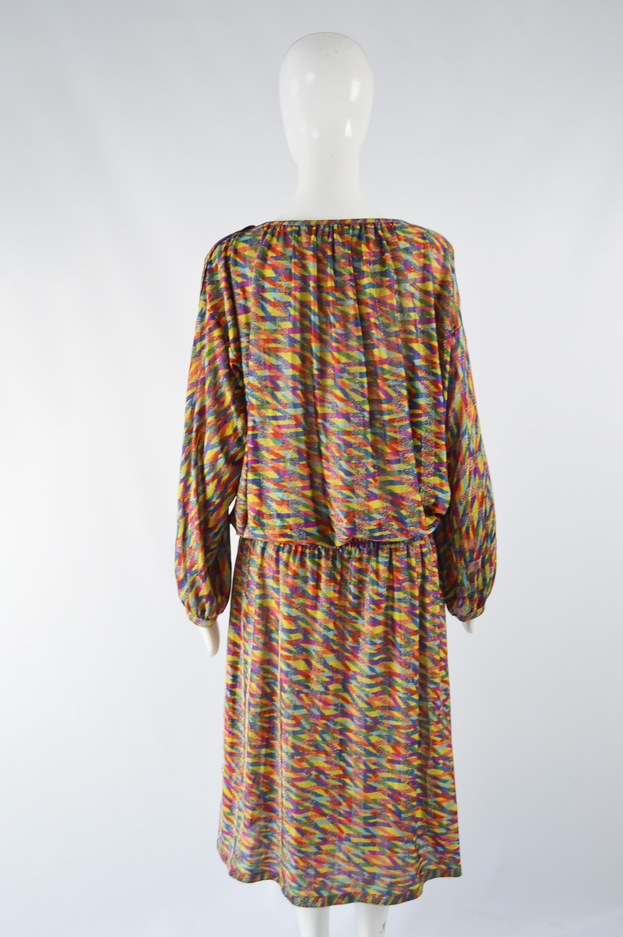 Women's Missoni Vintage Rainbow Silk Knit Dress For Sale
