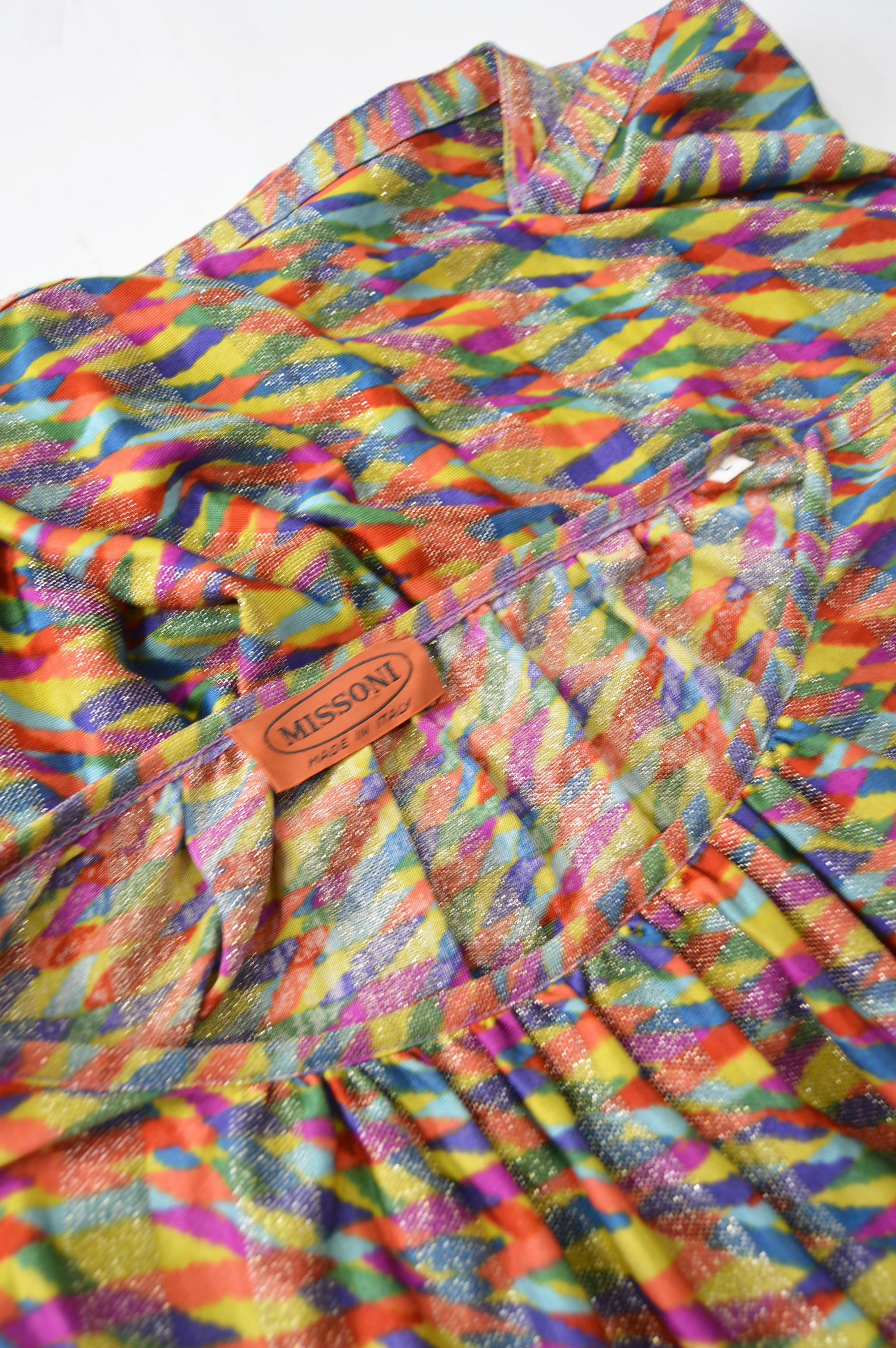 Missoni Vintage Rainbow Silk Knit Dress For Sale 1