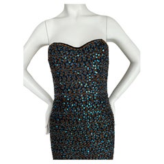 MISSONI Vintage Sequin Embellished Maxi Long Bustier Dress