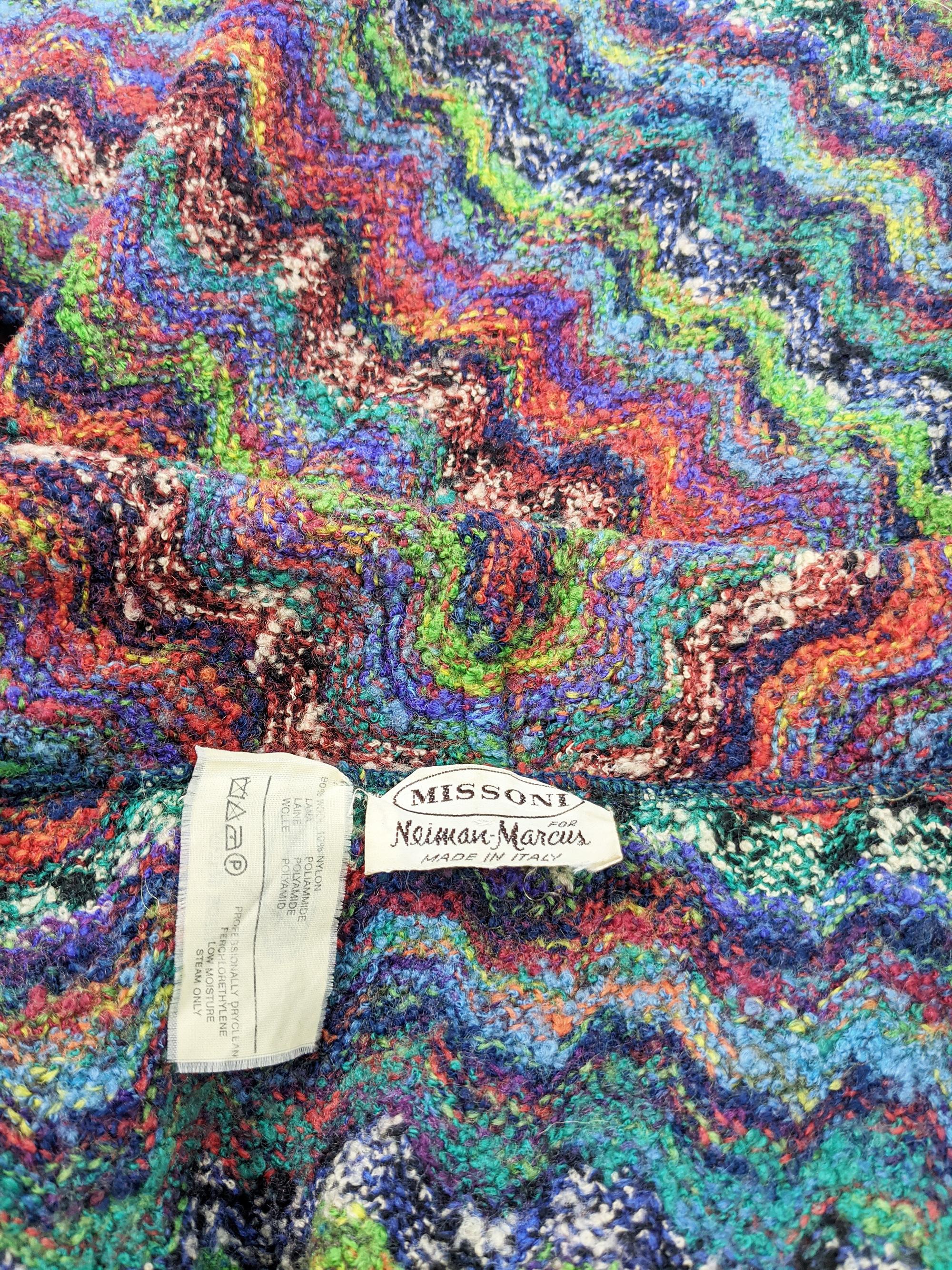 Missoni Vintage Zig Zag Wool Knit Coat, 1980s For Sale 4
