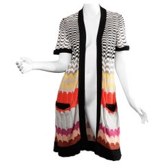 Missoni Vintage Zigzag Knit Swimsuit Coverup Cardigan Sweater