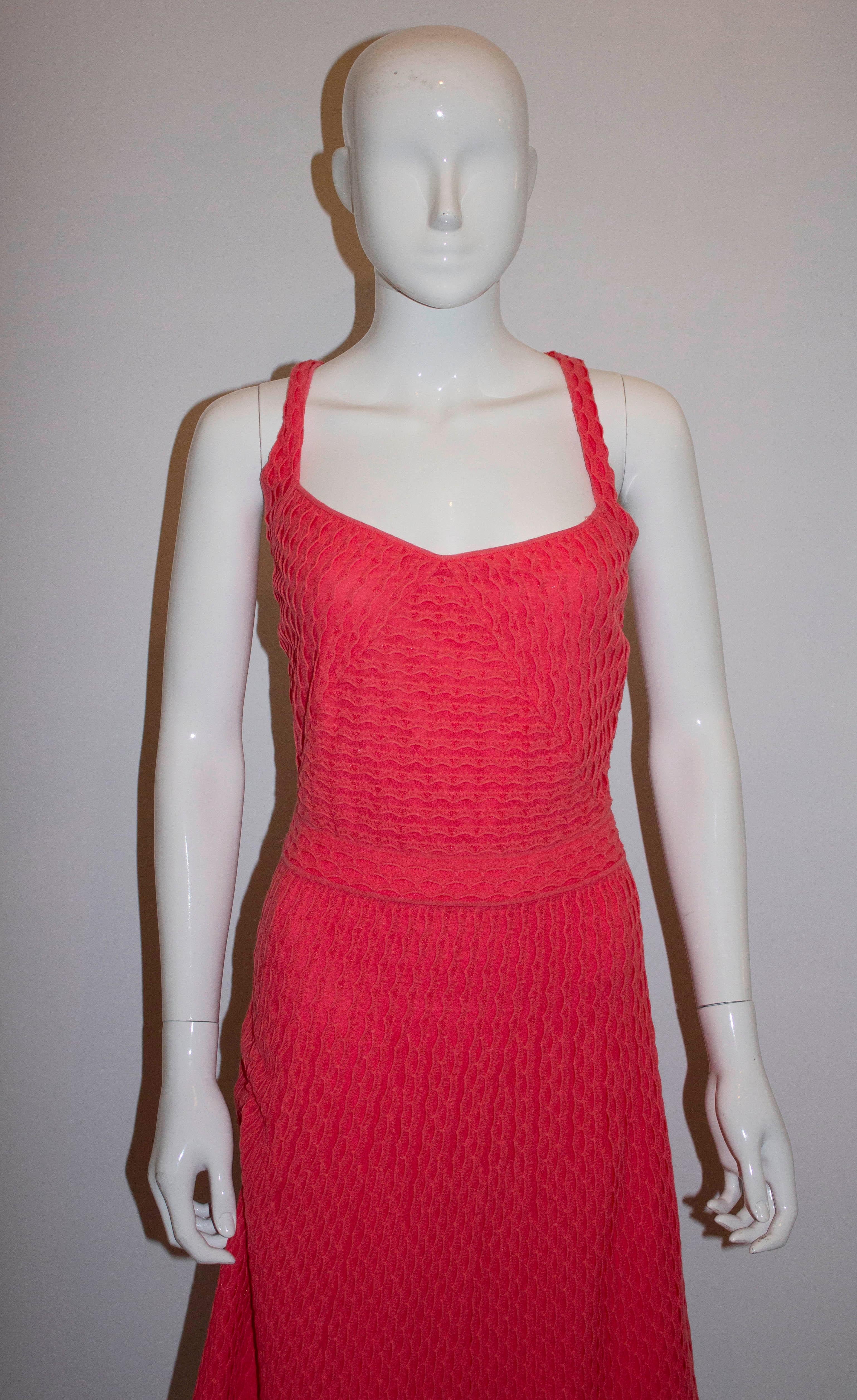 Missoni  Watermelon Pink Summer Dress In Good Condition For Sale In London, GB